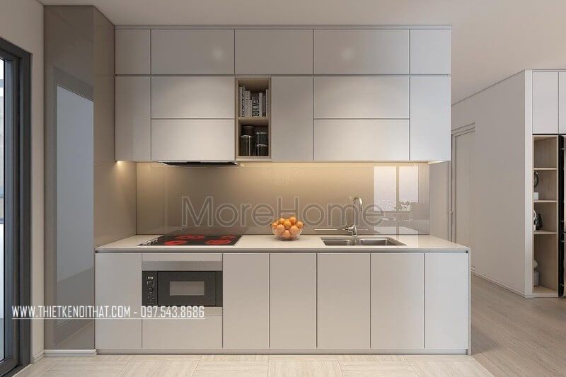 Sử dụng đá ốp mặt bếp đẹp làm tăng thêm vẻ đẹp sang trọng cho không gian căn phòng