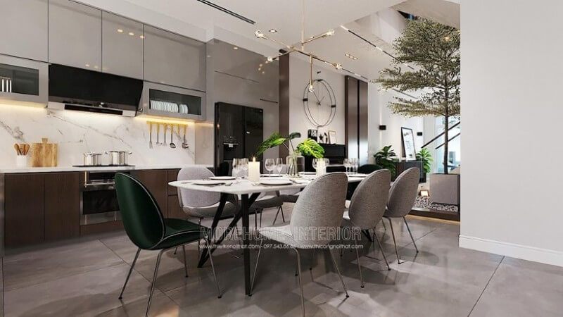 Mẫu đá ốp tường bếp màu trắng vân mây tinh tế, nhập khẩu cao cấp, mang đến vẻ đẹp mới cho không gian nhà bếp của bạn